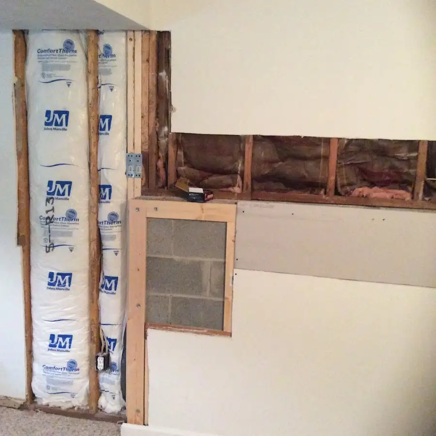 Wall insulation replacement during Basement Flood Cleanup in Belle Glade